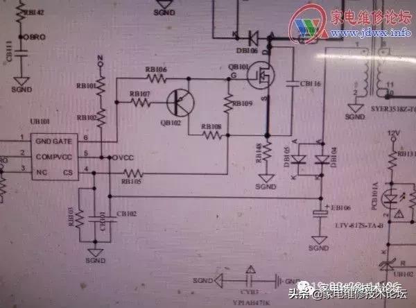 分享:杂牌机主板TP.VST59S.PB801彩电不通电故障维修