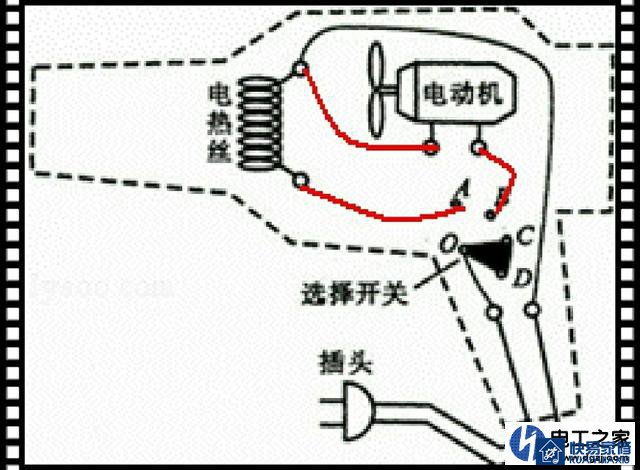 电吹风电路图详解电吹风开热风工作一会即断电