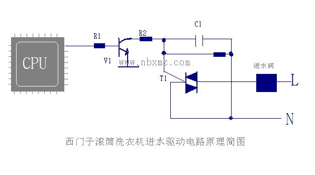 西门子滚筒洗衣机进水驱动电路简图