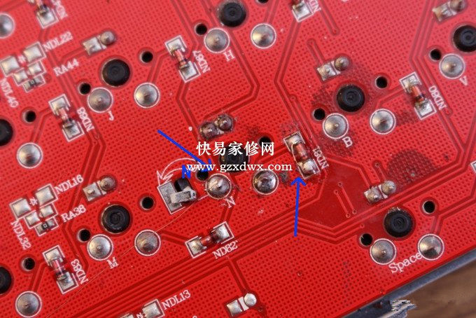 机械键盘按键失灵维修，这里有个案例给你一些思路。