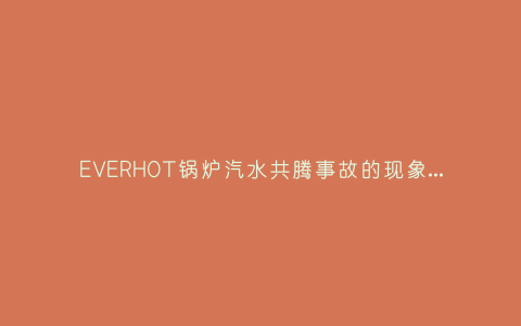 EVERHOT锅炉汽水共腾事故的现象有(锅炉汽水共腾的现象及处理)插图