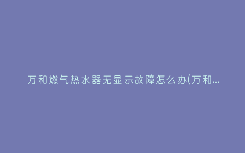 万和燃气热水器无显示故障怎么办(万和燃气热水器常见故障)插图 万和燃气热水器无显示故障怎么办(万和燃气热水器常见故障)插图