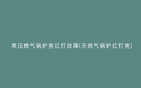 常压燃气锅炉亮红灯故障(天然气锅炉红灯亮)插图 常压燃气锅炉亮红灯故障(天然气锅炉红灯亮)插图