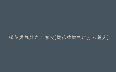 樱花燃气灶点不着火(樱花牌燃气灶打不着火)插图
