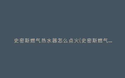 史密斯燃气热水器怎么点火(史密斯燃气热水器使用方法)插图 史密斯燃气热水器怎么点火(史密斯燃气热水器使用方法)插图