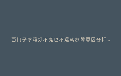 西门子冰箱灯不亮也不运转故障原因分析与3种解决方法步骤插图