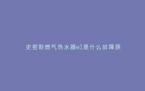 史密斯燃气热水器e1是什么故障原因(史密斯热水器出现e1是什么故障)插图