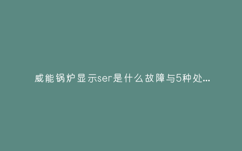 威能锅炉显示ser是什么故障与5种处理解决方法插图 威能锅炉显示ser是什么故障与5种处理解决方法插图