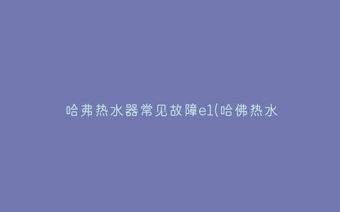 哈弗热水器常见故障e1(哈佛热水器显示e1)插图