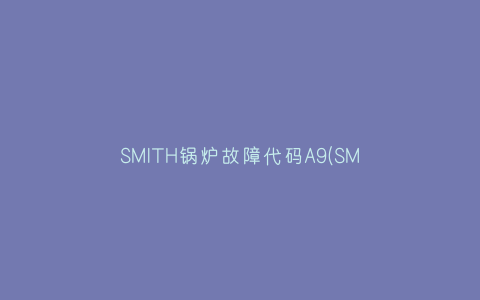 SMITH锅炉故障代码A9(SMITH锅炉故障代码A9)插图