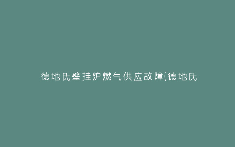 德地氏壁挂炉燃气供应故障(德地氏壁挂炉故障代码大全百度文库)插图 德地氏壁挂炉燃气供应故障(德地氏壁挂炉故障代码大全百度文库)插图