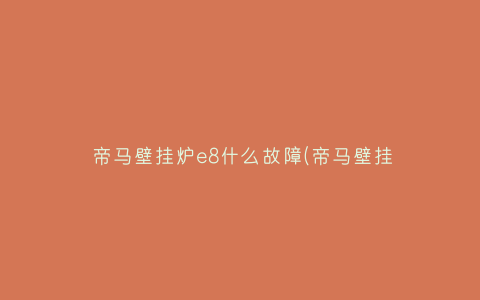帝马壁挂炉e8什么故障(帝马壁挂炉故障码)插图