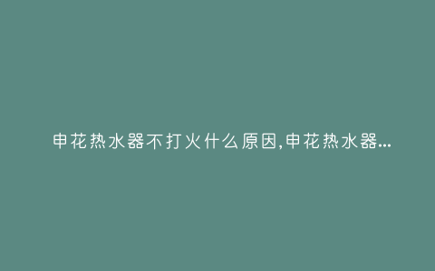 申花热水器不打火什么原因,申花热水器不点火-插图
