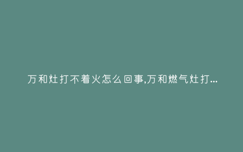 万和灶打不着火怎么回事,万和燃气灶打火打不着-插图 万和灶打不着火怎么回事,万和燃气灶打火打不着-插图